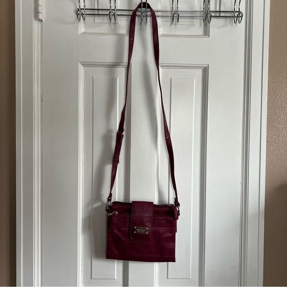 Nine West Burgundy Crocodile Crossbody Bag - Picture 6 of 9